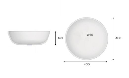 Pia decorativa Terrazzo cinza 40Øx14 cm