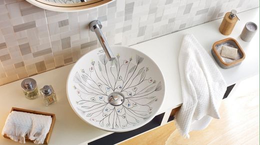 Lavabo Floral II 400x400x150 mm The Bathco