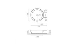 Beige Icon Waschbecken 400x450x100 mm The Bathco