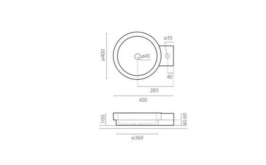 Lavabo Icona beix 400x450x100 mm The Bathco