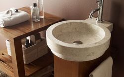 Beige Icon Waschbecken 400x450x100 mm The Bathco