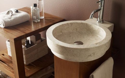 Lavabo Icona beix 400x450x100 mm The Bathco