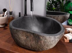 Akutan Steinwaschbecken 45-50Øx15 cm