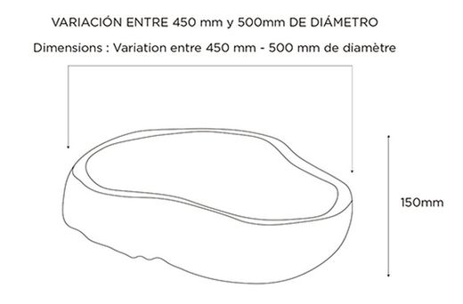 Akutan stenen wastafel 45-50Øx15 cm