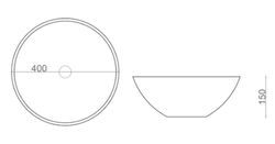 Lavabo pedra Belenus 40Øx15 cm