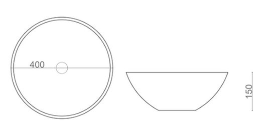 Lavabo pedra Belenus 40Øx15 cm