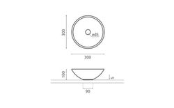 Lavabo Polaris 300x100 mm The Bathco