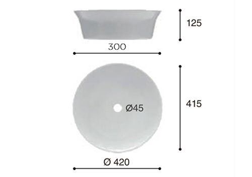 Lavabo Porcelana Ajax 42Øx12 cm