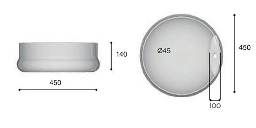 Lavabo Porcelana Ara 45Øx10 cm