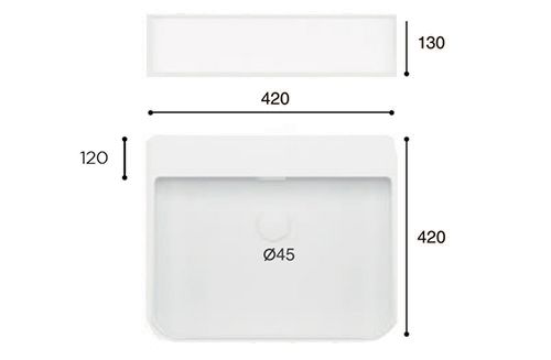 Eume Porcelain Washbasin 42x42x13 cm