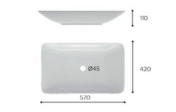 Europe Porcelain Washbasin 58x42x10 cm