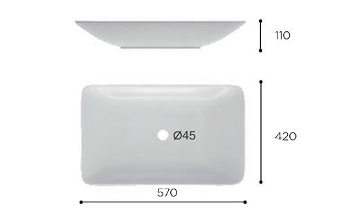 Europe Porcelain Washbasin 58x42x10 cm
