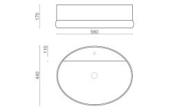Lavabo Porcelana Tormes 56x44x17 cm