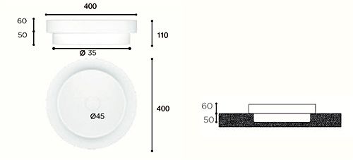 Ontario Porcelain Washbasin 40Øx11 cm