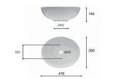 Lavabo Porcelana Oval 41x30x14,5 cm