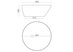Lavabo Porcelana Saja 46x45x18 cm