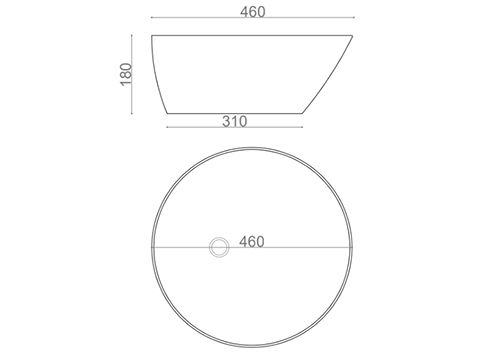 Lavabo Porcelana Saja 46x45x18 cm
