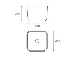 Lavabo Porcelana Vito Blanco Brillo 40x40x29 cm