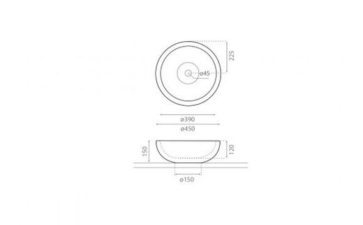 Beige Puket washbasin 450x150 mm The Bathco