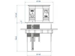 Lift socket outlet aluminum finish