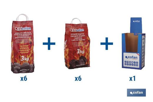 Barbecue Lot 6 Unités Sacs Briquette + 6 Unités Sacs De Charbon Végétal + Ca20