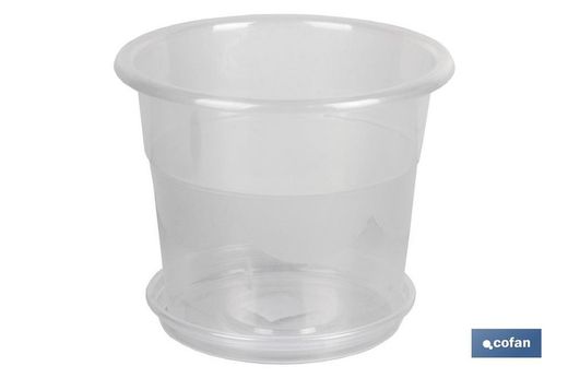 Maceta Orquidea Transparente17X14+ Plato 14.5Cm