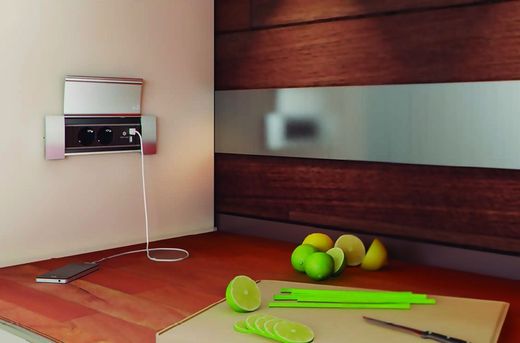 porta mágica soquete de rede acabamento em alumínio