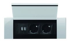 tomada de rede porta mágica + acabamento em alumínio USB