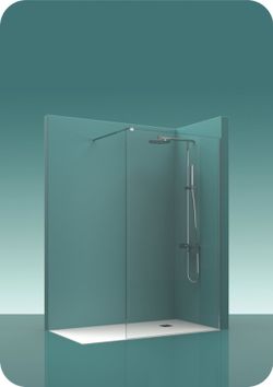 Mampara de ducha cristal fijo transparente Walk-In Castel
