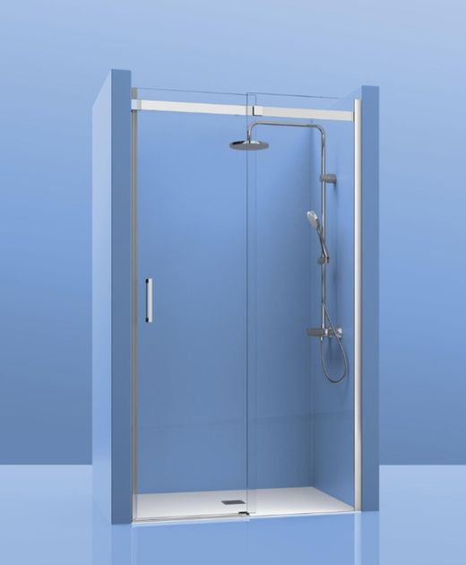 Elegancki, przesuwany parawan prysznicowy ze szkła przezroczystego 100 Castel