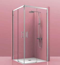 Mampara de ducha angular corredera Magna 300 2 fijos + 2 puertas Castel