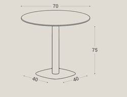 Mesa cocina Circus 70cm cristal blanco brillo Cancio