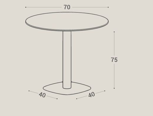 Mesa cocina Circus 70cm cristal blanco brillo Cancio