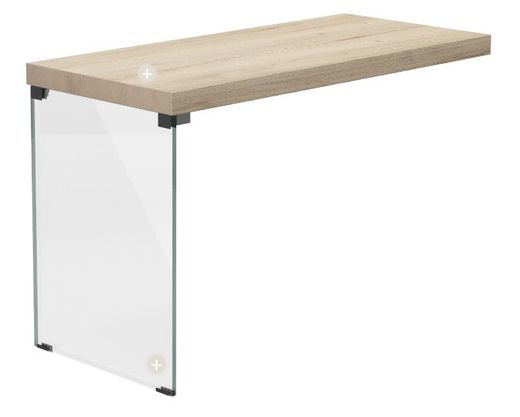 Fix glass table + natural oak Cancio