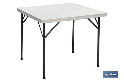 Table Pliante Carrée Blanche 88X88X74Cm