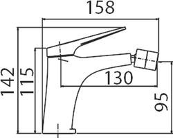 Grifo monomando bidé Delos acero inox. S.316 BDD055-2AC Imex