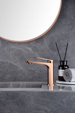 Naples Eenhendel Wastafelmengkraan Geborsteld Roségoud BDN047-1ORC Imex