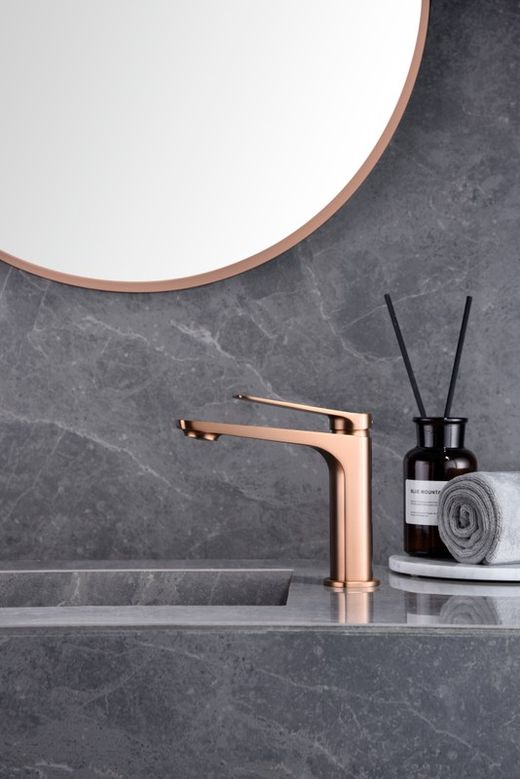 Naples Eenhendel Wastafelmengkraan Geborsteld Roségoud BDN047-1ORC Imex