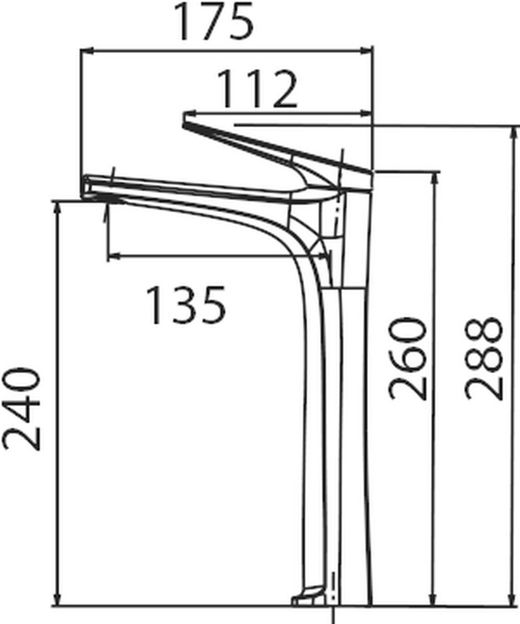 Delos chroom hoge wastafelmengkraan BDD055-3 Imex