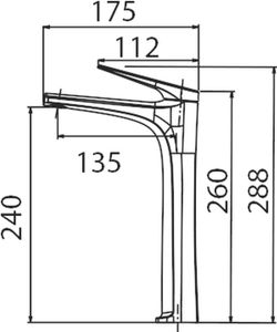 Delos RVS hoge wastafelmengkraan. S.316 BDD055-3AC Imex