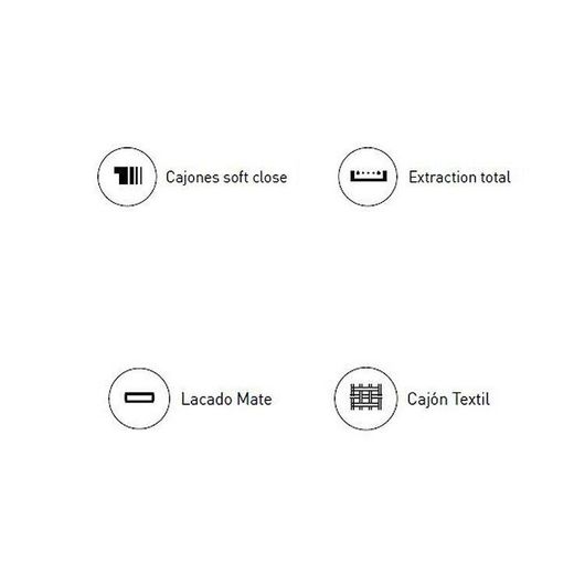 Moble amb potes i lavabo Box blanc brillant 3 calaixos Visobath