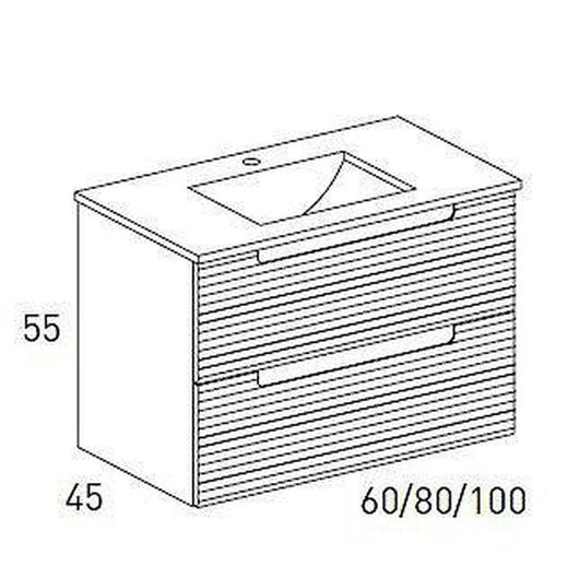 Moble i lavabo Kyoto Blanc 2 calaixos suspès Visobath