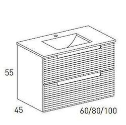 Moble i WC Kyoto Cendra 2 calaixos suspès Visobath