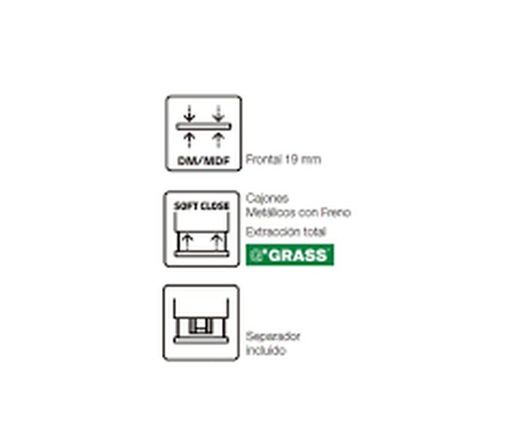 Moble Nice 2 calaixos amb lavabo ceràmic blanc seda Sanchis