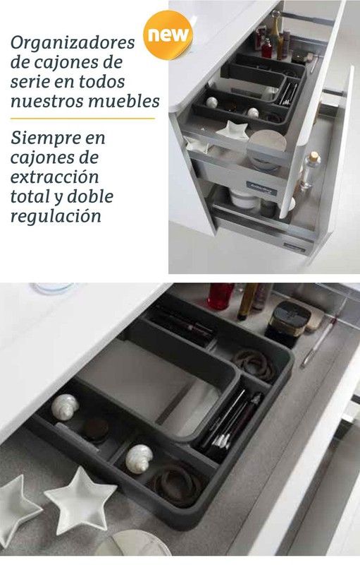 Moble i lavabo 2 calaixos suspès Natalia blanc brillant Avila 02:00