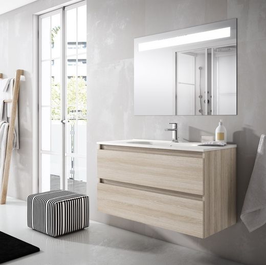 Furniture and washbasin Crude Box 2 drawers suspended Visobath