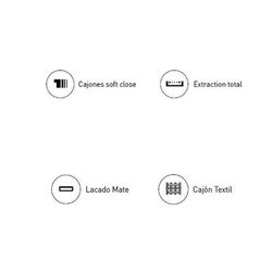 Meubel en wastafel Granada 80 wit ada zwart handvat 2 lades opgehangen