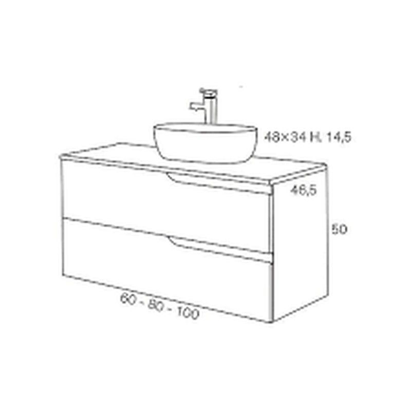 Countertop Siena taupe wallmounted vanity unit and sink Sanchis