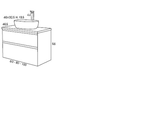 Nice White wall-hung furniture and washbasin Sanchis