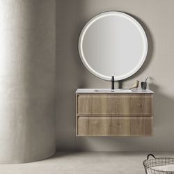 Mueble Zama 2 cajones con lavabo cerámico Ébano PL Sanchis